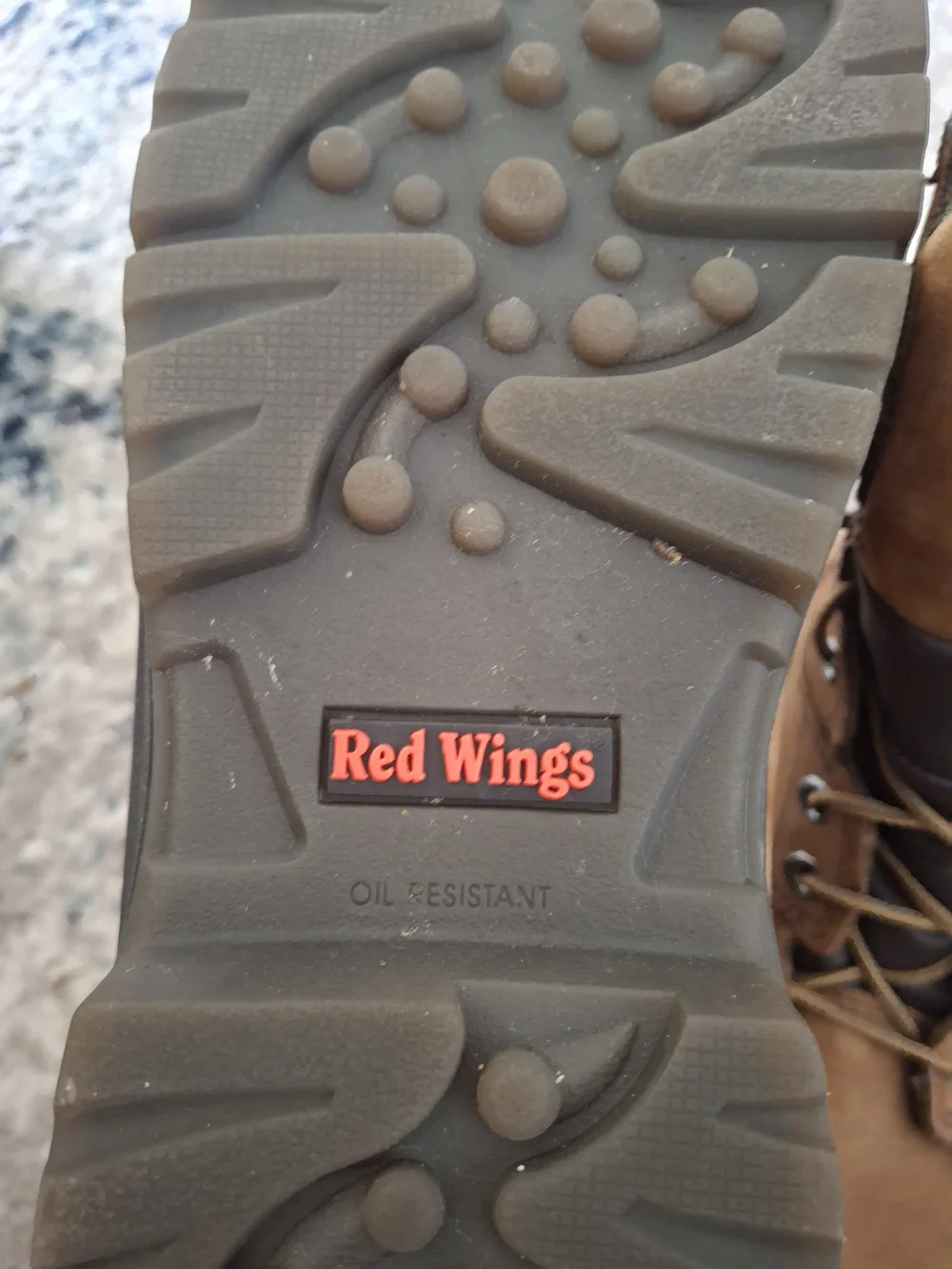 Red Wing Shoes tan brown leather King Toe tongue patch boots